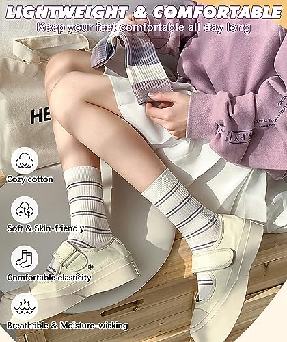 Image of IIG 5 Pairs Womens Novelty Cute Crew Socks Colorful Funny Ankle Socks Gifts for Womens Socks