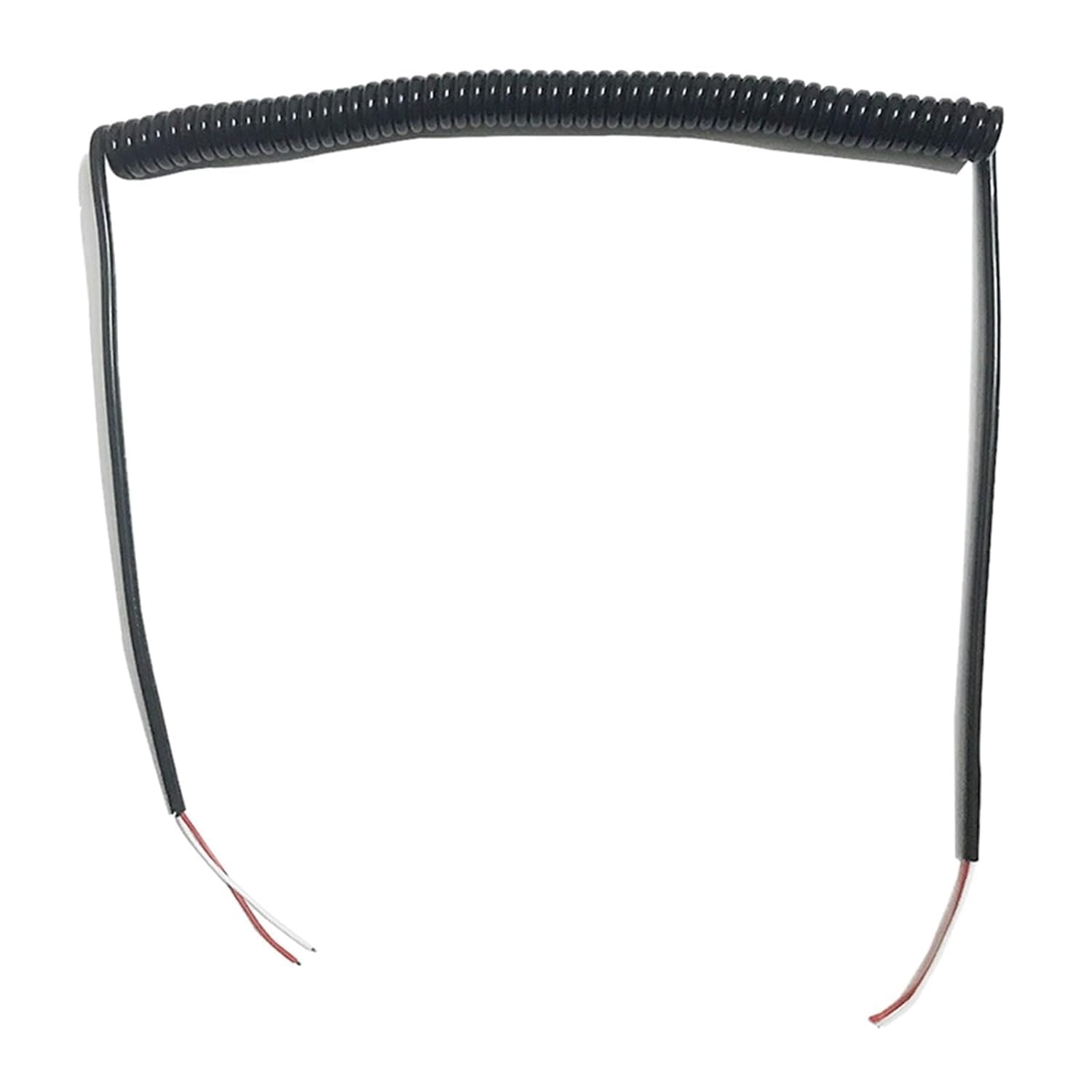 BDAYEK Spring Spiral Cable Spring Electrical Telescopic Cable 2 Core 0.3mm Square Sheathed Wire Black Extensible Spiral Retractable Coil(Undraw 1.25 meters)