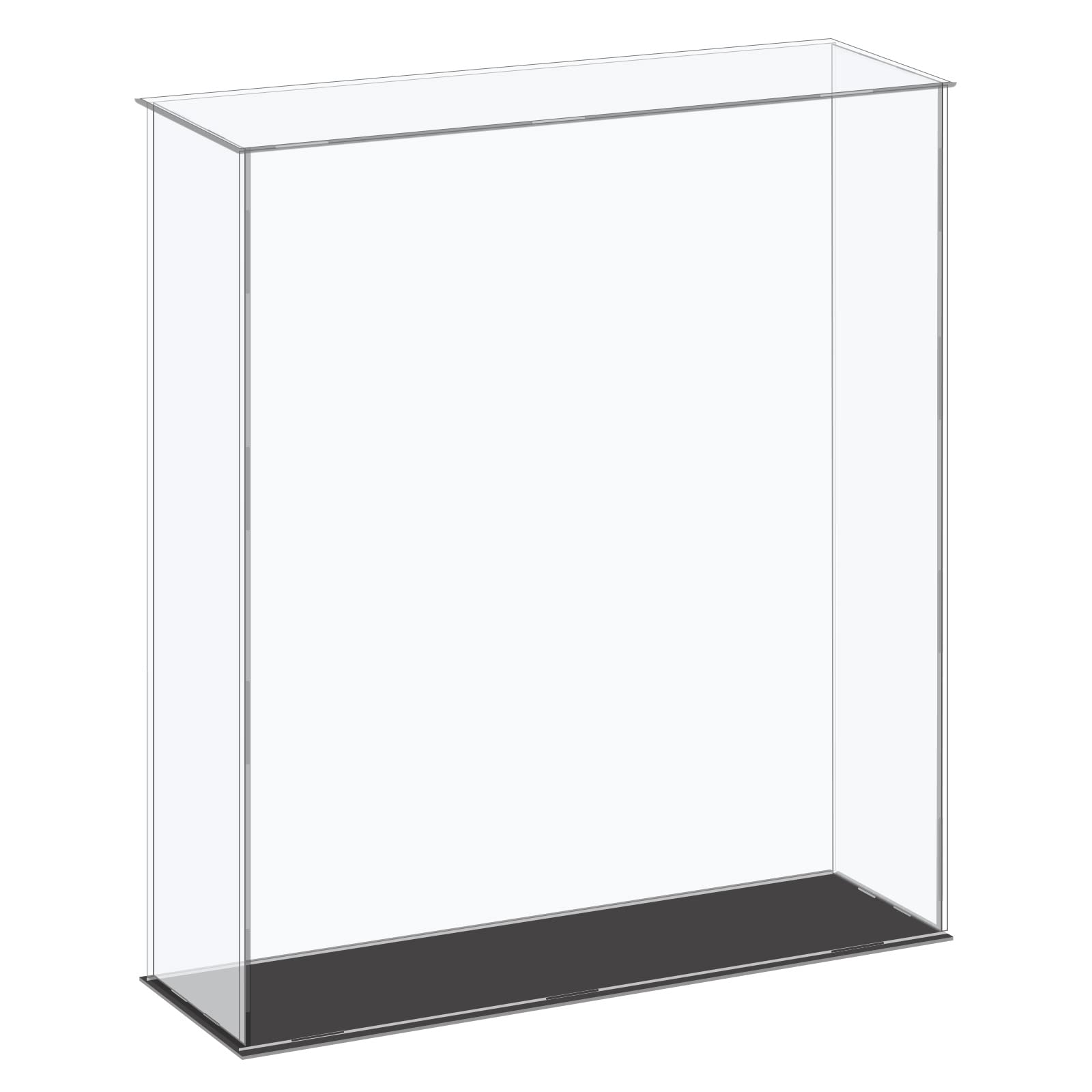 MECCANIXITY Vetrina acrilica Scatola di Plastica Cubo Scatola di Immagazzinaggio Trasparente Piccolo Montare Vetrina Antipolvere 14.1x4.3x16 Pollice per Articoli da Collezione