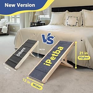 Dog Ramp for Bed, Small Dog Ramps for Couch Foldable Dog Car Ramp Wooden Portable Pet Ramp Adjustable Height 21” Dog Ramp for Bed Small Dog Ramps for Couch Foldable Dog Car Ramp Wooden Portable Pet Ramp Adjustable Height 21