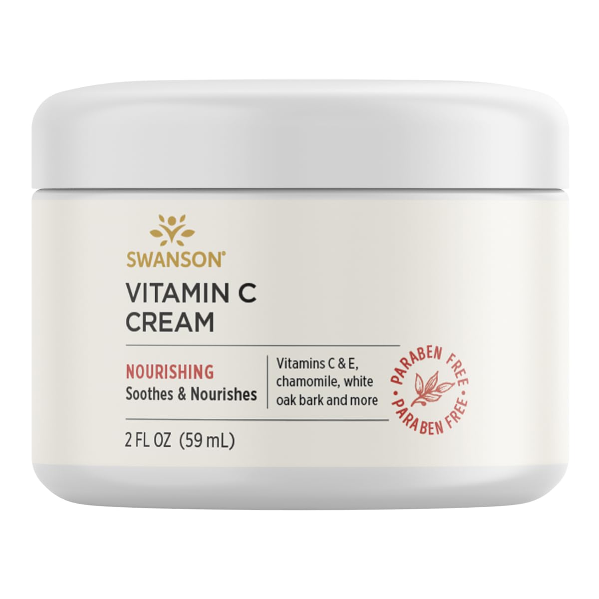 Swanson Vitamin C Cream - 2 fl Ounce (59 ml) - Nourishing Cream for Skin Health and Radiance