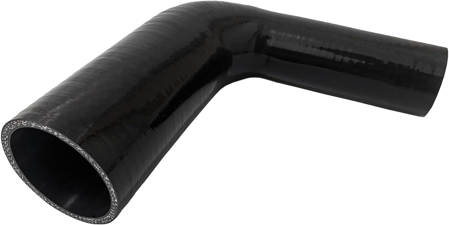 ID 1.5" to 1.75" 90 Degree Reducer Silicone Elbow Coupler, 7" Leg Length (178mm) Universal 4-Ply Reinforced Silicone Radiator Hose Reducer Intake Turbo Pipe