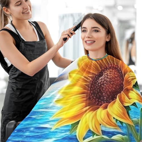 Capa impermeable profesional para corte de cabello Sunflower con cierre ajustable de broche para peluquería y estilismo miniatura 7
