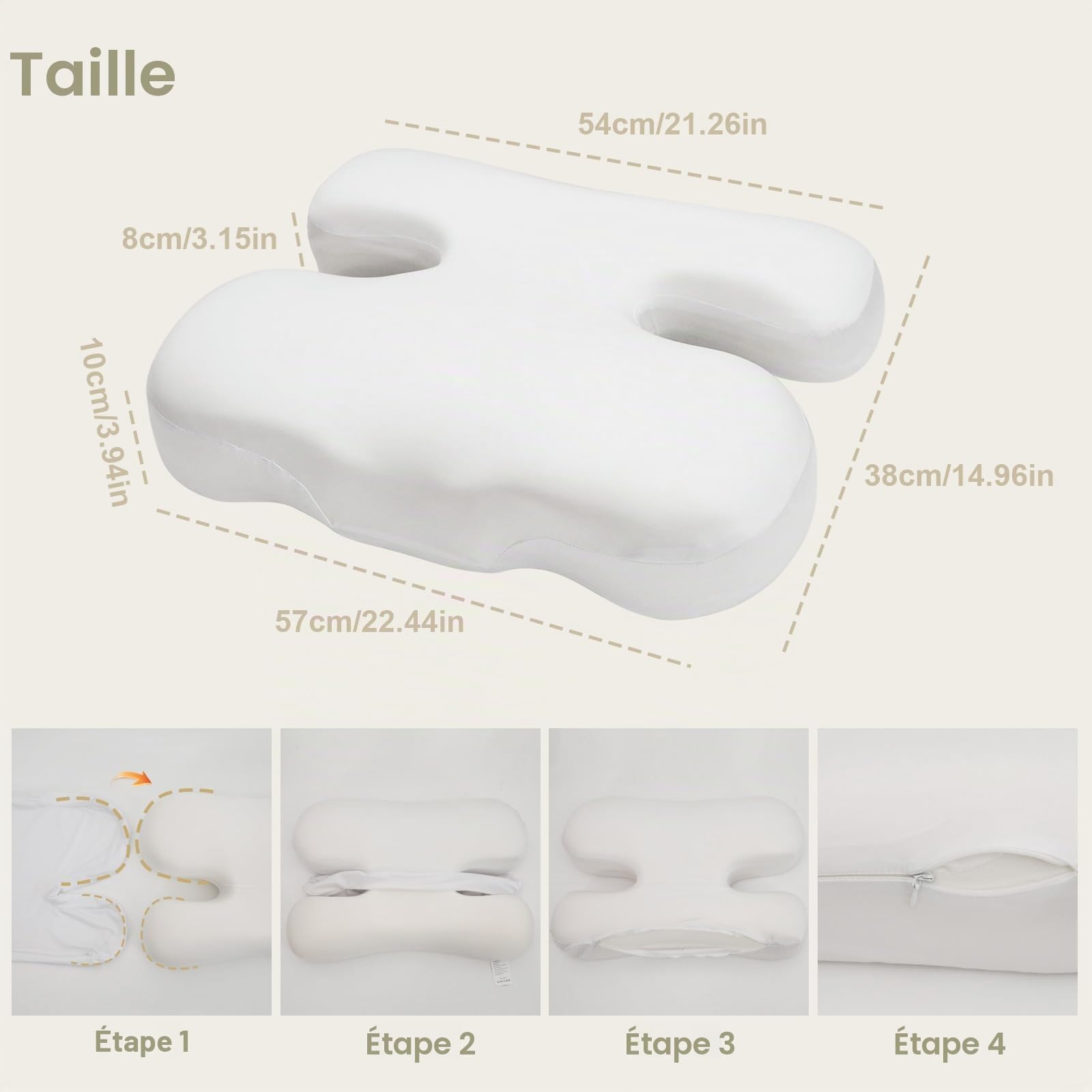 vocheer Silkly Oreiller de beauté anti-rides, oreiller cervical rafraîchissant en mousse à mémoire de forme avec design ergonomique, soutient le cou et les épaules pour les personnes dormant sur le