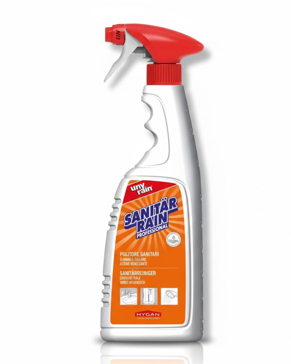 Sanitärreiniger & Entkalker Spray 6x750 ml | Mit Abperleffekt, gegen Kalk, Kalkseife, Sanitärkeramik, Fliesen & Armaturen