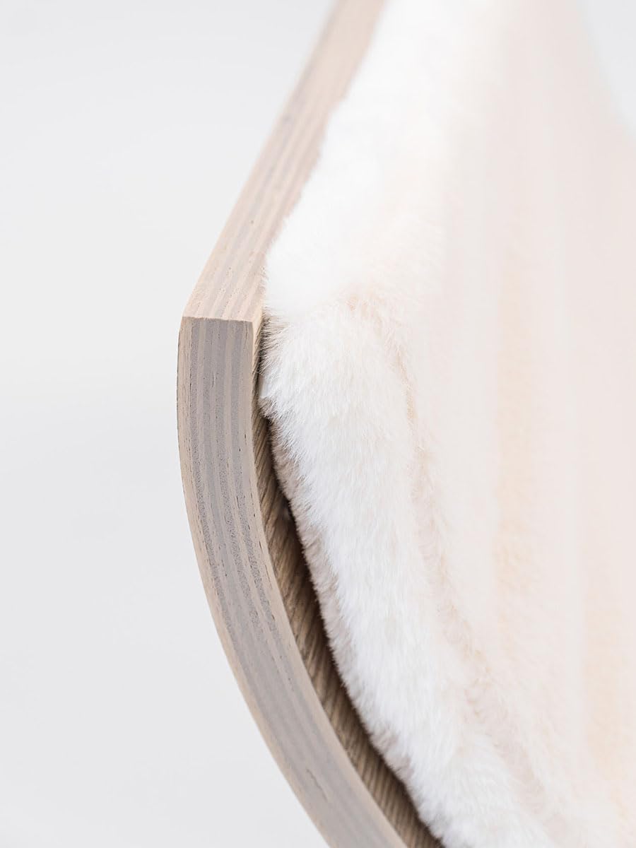 Petrebels Kletterwand, Wandliege Curve 70 cm, Kratzbaum Wand, Premium Qualität Wandkratzbaum, Katzenbett Wandmontage, Holz Farbe Eiche-Altgrau Look