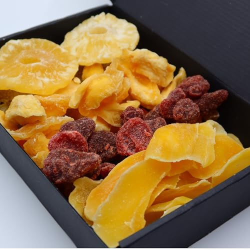 Frutas deshidratadas 750 g – Semi confitadas – Mango, Piña, Papaya, Kiwi, manzana, fresa – Mezcla Tropical Gourmand – Saludable y natural – Rica en Fibras – Ideal para aperitivos o pastelería