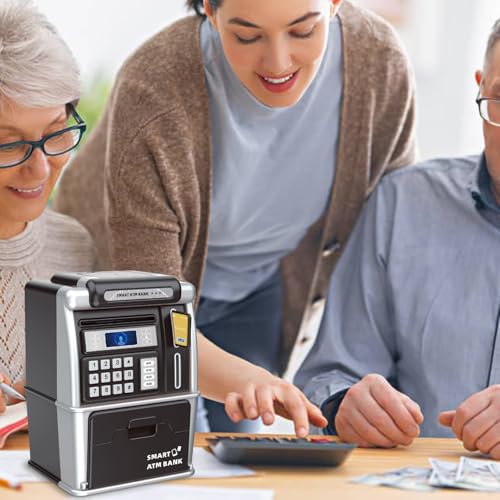 Hucha electrónica infantil para evitar pérdidas de monedas enseñando a guardar dinero con clave 3