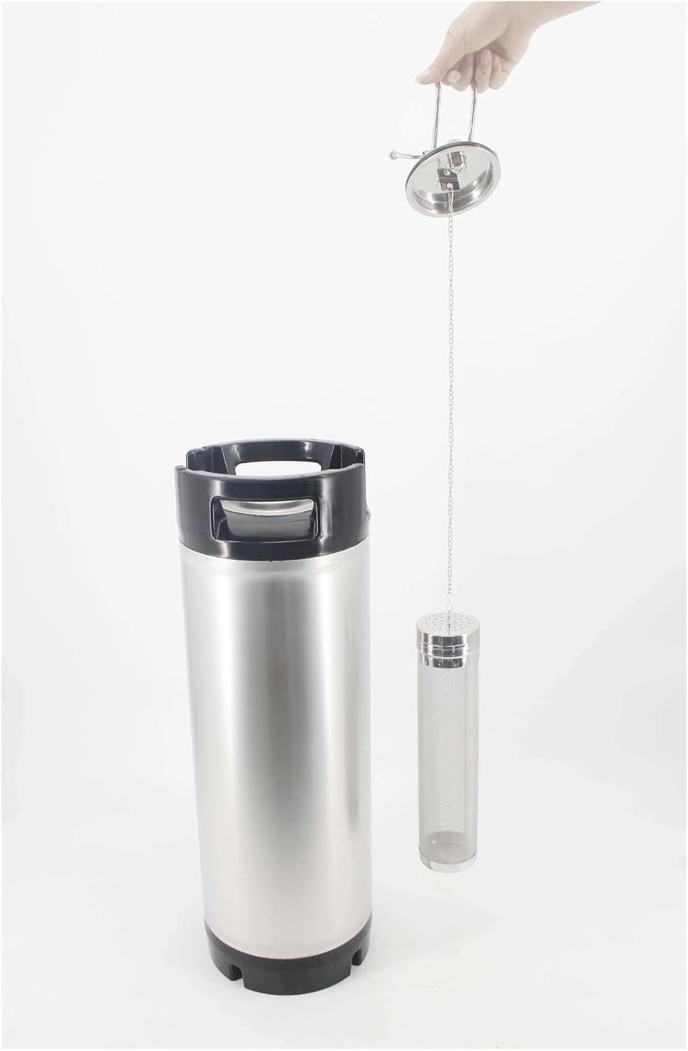 Brewing Equipment Stainless Hop Tube with 40cm Chain 300 Micron 7cm x 29.5cm Homebrew Beer Dry Hopping Brewing Equipment