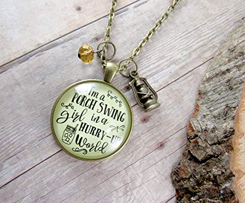Gutsy Goodness 36" I'm a Porch Swing Country Necklace Southern Life Jewelry