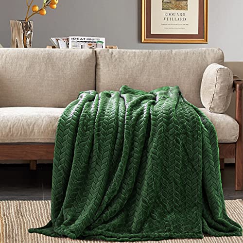Inhand Fleece Throw Blankets, Super Soft Flannel Cozy Blankets For Adults, Washable Lightweight Fuzzy Blanket For Couch Sofa Bed Office, Throw Size Warm Plush Blankets For All Season (50"×60", Green) #TOP3