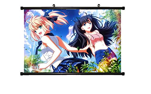 MiniGao Wall Scroll Poster with Fatestay Night Saber Collection B Home Decor Wall Posters Fabric Painting 23.6 X 15.7 Inch