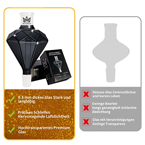 Ryosee Shisha Molassefänger Diamant Für alle Shishas mit 18/8 Schliff aus Verdicktes Glas Premimum Universal Shisha… – Bild 6