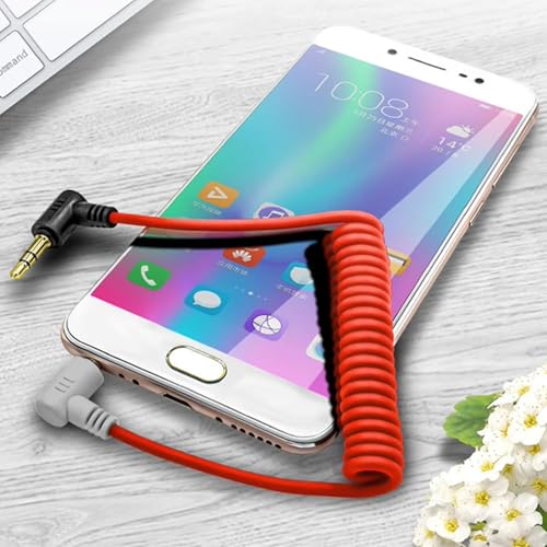 3.5mm Microphone Cable TRS to TRRS, 3.5mm to 3.5mm Audio Coiled Cable Mic Cord Compatible with Rode SC7, Wireless Go, VideoMicro Go, BOYA, Movo & Other External Mic for iphone/Smartphone-1FT - Thumbnail 6