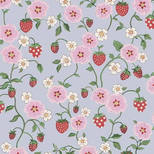 Image of Graham & Brown Cath Kidston Strawberry Summer Floral Wallpaper | Paste the Wall Application | Multi Floral | Eco-Friendly