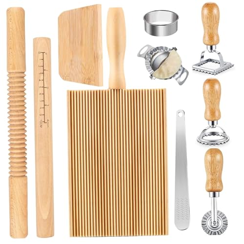 Catálogo para Comprar On-line Máquinas para hacer pasta que puedes comprar esta semana. 44 Herramientas para hacer pasta 5 tablas de madera para ñoquis con rodillo para pasta cortador de raviolis cortador masa y máquina para hacer empanadillas ideal para regalos...