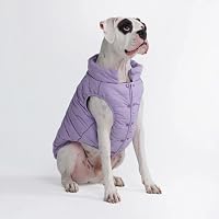 SparkPaws Dog Winter Jacket - Water-Resistant Windproof Coat with Fleece Lining, Reflective Straps for Medium Large Dogs, Lilac 3XL