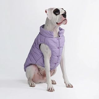 SparkPaws Dog Winter Jacket - Water-Resistant Windproof Coat with Fleece Lining, Reflective Straps for Medium Large Dogs, Lilac 3XL