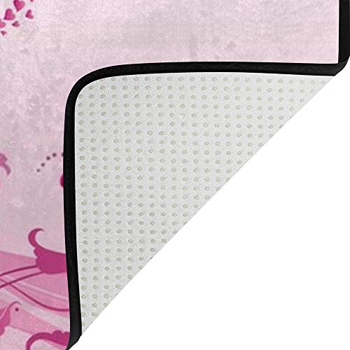 Tapis de salon rose en velours corail premium Ruchen - 5