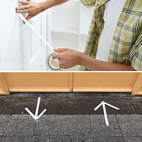 Fkeyto Masking Tape 2 Rolls - 1 Inch X 55Yds. Beige White Painter's Tape For Safe Wall Painting,Office,Labeling, Edge Finishing #TOP5