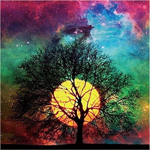 Peinture au diamant 5D arbres de lune kit complet de broderie strass 30x40 cm