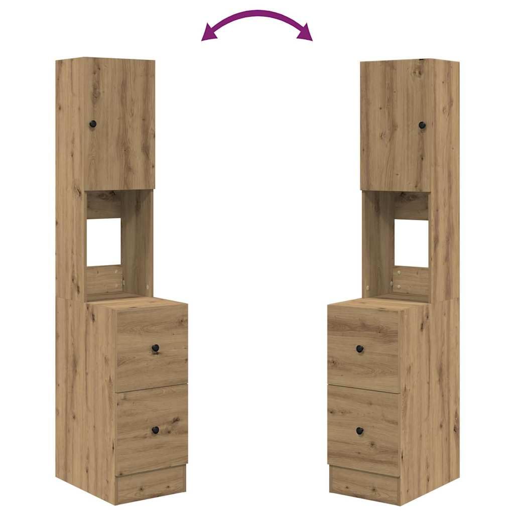 vidaXL Buffet de Cuisine avec tiroir Chêne Artisanal 32 x 50 x 180 cm, Rangement spacieux, Buffet rectangulaire Moderne, Organisateur Chic pour la Salle à Manger, Meuble Efficace
