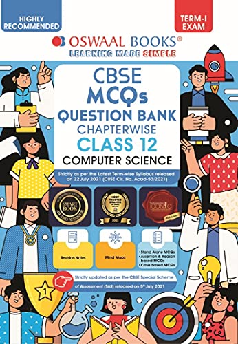 Image of Oswaal CBSE MCQs Question Bank Chapterwise For Term-I, Class 12, Computer Science (With the largest MCQ Question Pool for 2021-22 Exam)