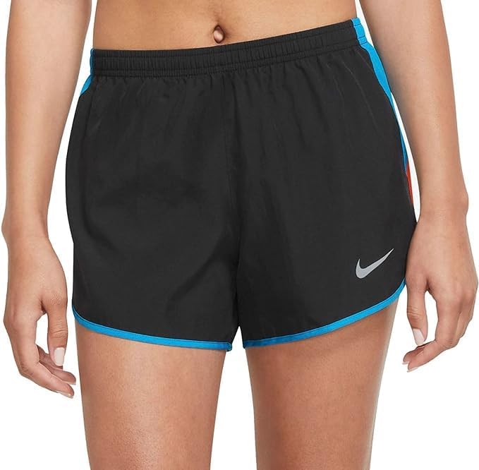 Nike Pantalones cortos para correr Dry 10K para mujer (as1, Alpha, X_L, Regular, NegroAzul LáserNaranja), XL, NegroAzul LáserNaranja