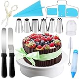 【Diseño antideslizante】 Cuatro bases de plástico hacen que el plato giratorio sea más estable. Preocuparse diapositiva libre. La altura de la mesa es de 2.8 '', fácil de operar. Podría hacer un pastel de 10 '' para satisfacer las grandes necesidades de la fiesta.