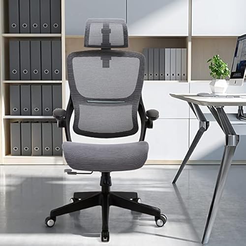 X Xishe Office Chair, Ergonomic Mesh Office Chair, High Back Desk Chair - Adjustable Headrest With Flip-Up Arms, Tilt Function, Lumbar Support, And Pu Wheels, Swivel Computer Task Chair #TOP28