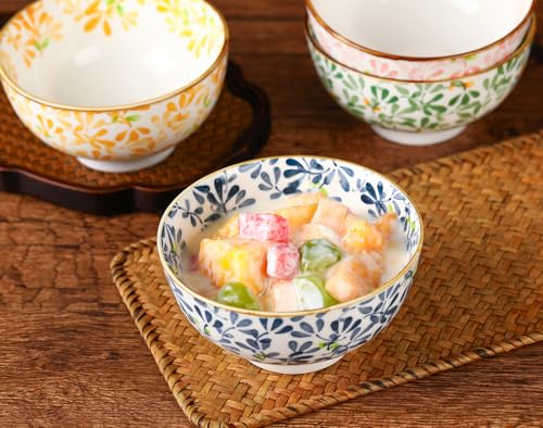 ZPPLD 4 Ciotole Ceramica Set,Ciotola Colazione,Ciotole Per Dessert In Ceramica, Ciotole Per Insalata,Gelato,Salse Per Salse,Biscotti, Dessert,Noci,Frutta - immagine 6