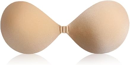 Super Push Up Strapless Bra Invisible Silicone Bare Back Bra Adhesive Big Breast Silicone Cups for Breast Bra Breathable Nipple Cover, 1 Pair