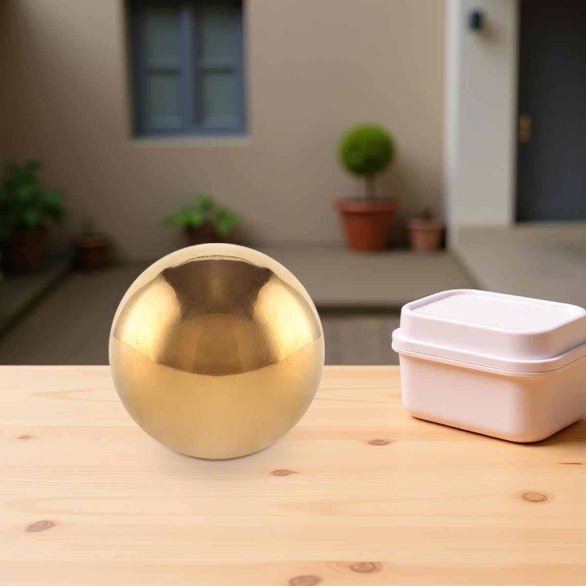 UPKOCH Stainless Steel Polished Garden Gazing Ball 250mm Titanium Color Mirror Sphere Outdoor Reflective Yard Pond Decorative Sphere