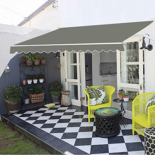 Image of Green Bay Grey 4m x 3m Awning Manual Garden Canopy Angle Adjustable