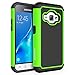 Galaxy Luna Case, Galaxy Amp 2 Case, Galaxy Express 3 Case, J1 2016 Case, SYONER [Shockproof] Defender Phone Case Cover for Samsung Galaxy J1 2016 / Amp 2 / Express 3 / Galaxy Luna [Green/Black]