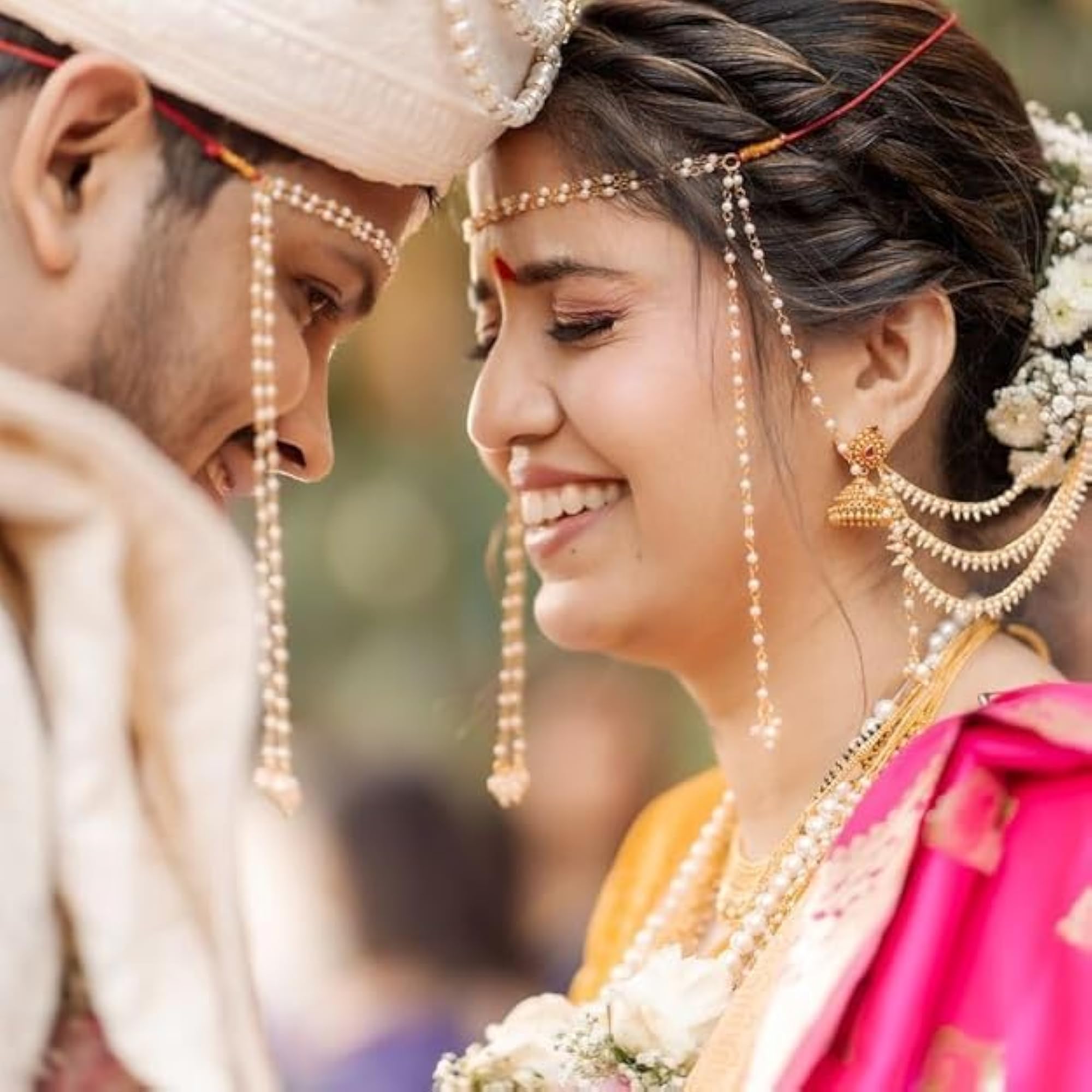 Adorable Pearl Stud Moti Mundavali for Maharashtrian Weddings