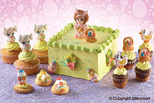 Silikomart | Stampo in Silicone per Pasta di Zucchero EASTER PARTY, Stampo per Decorazioni Torta, Tema Principe, Misure 40 x 120 x 255 mm,