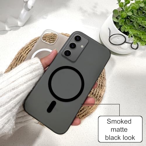 Image of COLORflow Back Cover Compatible with Samsung Galaxy A35 5G | Black Matte Finish | MAG-Safe | Slim Soft Touch Case with Anti-Slip Grip & Camera Protection