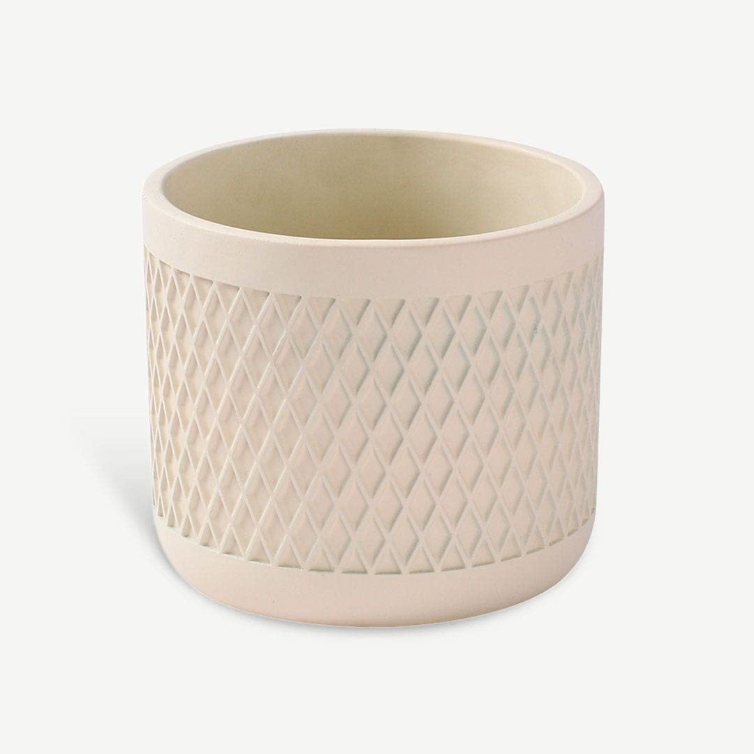 Messina Cement Planter 14x12Cm 14x14x12 Beige