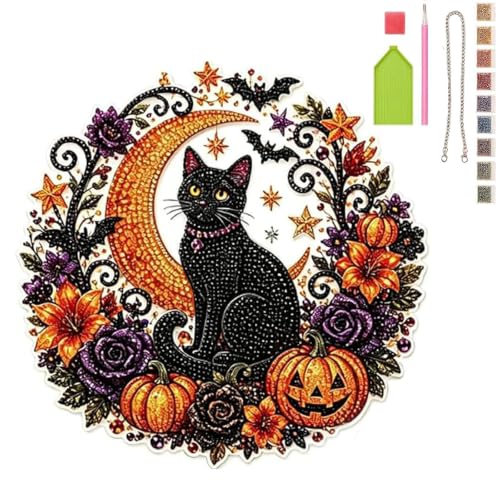 Kit de décoration murale DIY chat noir lune pour raviver un mur vide