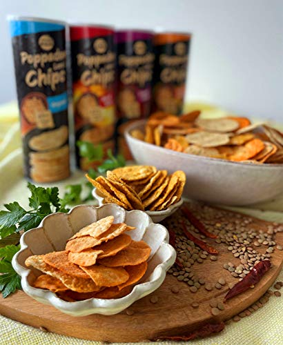 BONASIA Poppadom Lentil Chips Sweet Chilli – Süßlich-pikante Linsenchips aus 63 % Linsenmehl, glutenfrei, vegan (1 x 70 g)