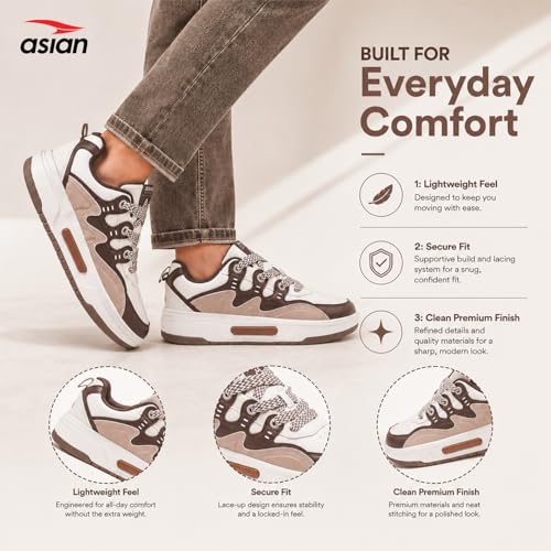 Image of ASIAN Mojo-05 Sneakers for Men | Stylish, Premium & Lightweight Casual Shoes for Boys | Ideal for Walking, Gym, Travel Comfortable & Durable Design