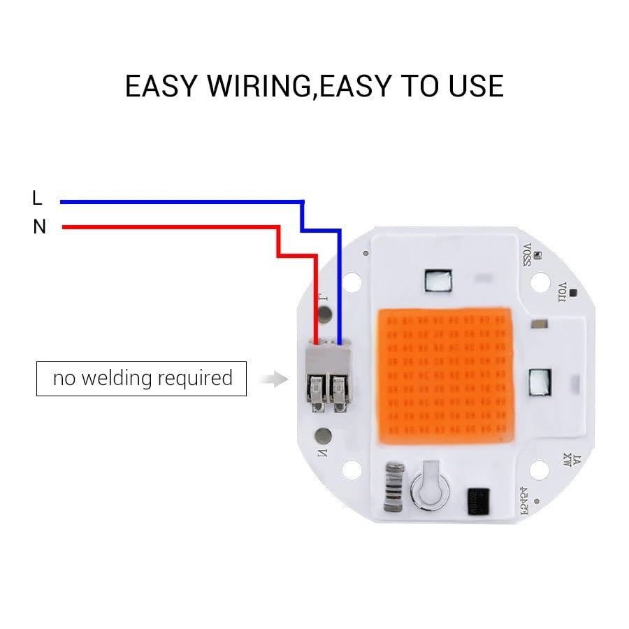 Żarówki LED ZeZhen, 20 sztuk/zestaw, oświetlenie do uprawy roślin bez sterownika, chip LED do oświetlenia roślin AC110V/220V Światło do roślin z żarówką LED o pełnym spektrum działania (rozmiar: 50W