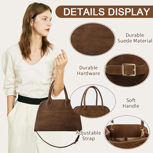 Bolso Tote de Ante para Mujer con Asa Superior miniatura 3