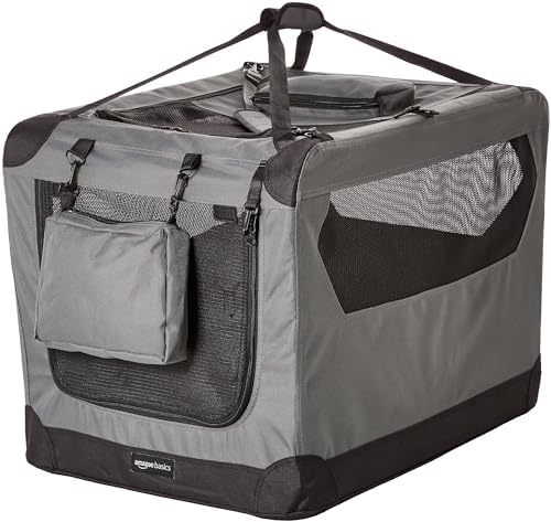 Amazonbasics 12002-26GY Torba Transportowa dla Zwierząt Domowych, 66 cm, Szary