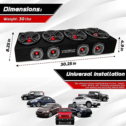 image for MENACE AUDIO Car Audio Midrange Enclosure 4 x 6.5 2000Watts VOICEBOX (