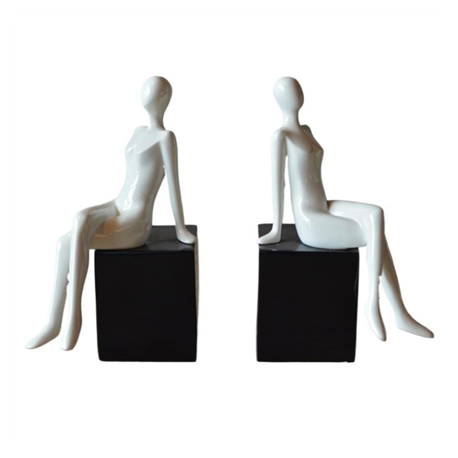 Book Organizer Bookends Art Bookend Resin Desk Office Ornament Simple character for Library or Study Bookshelf Accessories