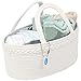 Casaphoria Woven Sundries Hamper - Cotton Rope Basket for Storage, Caddy, Organizer with Handle - Cream White (14.2