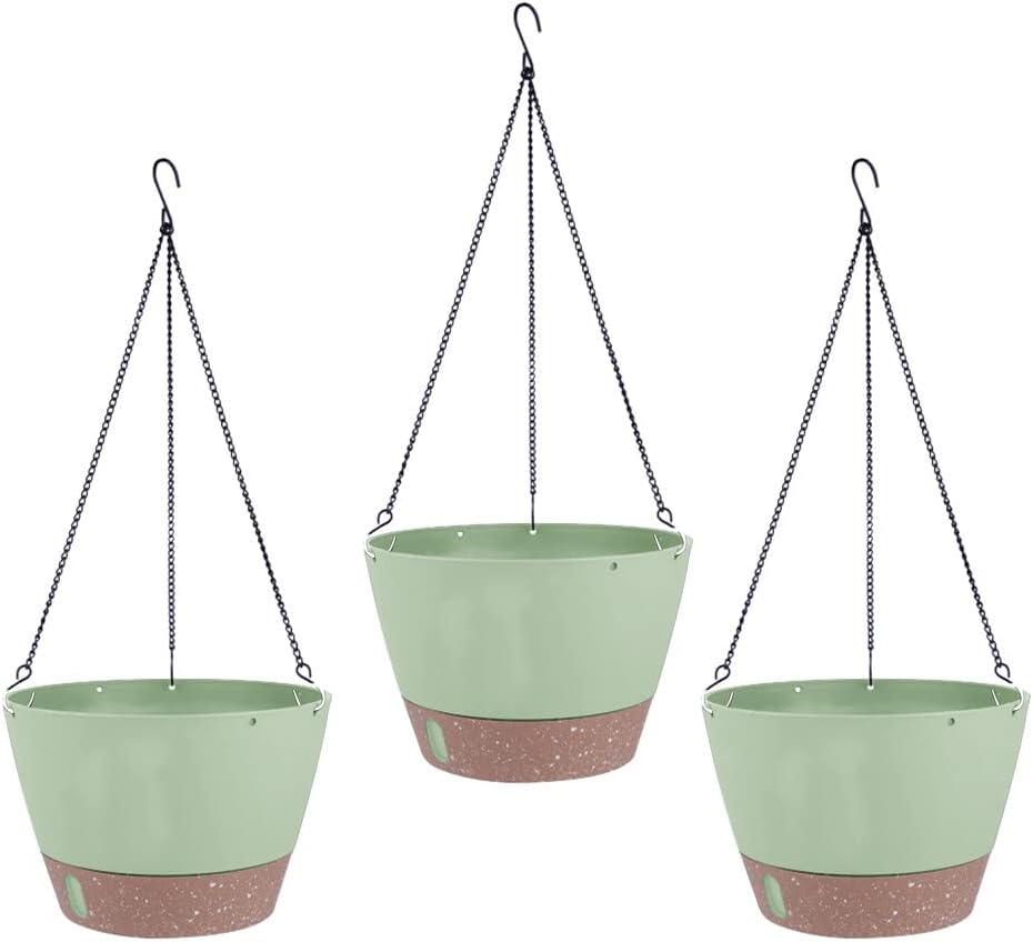 CARTBAE 10 Inch Plastic Hanging Flower Pots Removable