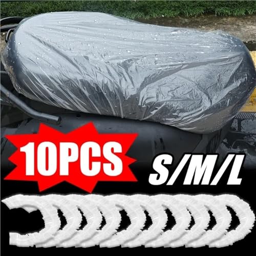 Funda asiento banco de motocicleta impermeable transparente protectora elástica de plástico 2